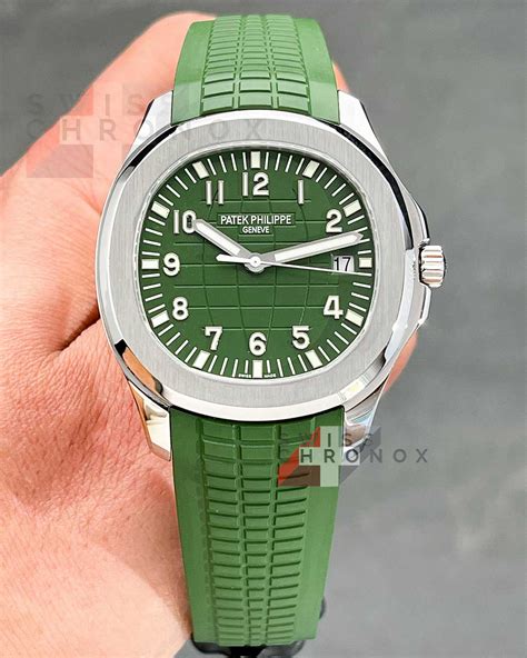 patek philippe aquanaut green strap|patek philippe aquanaut price list.